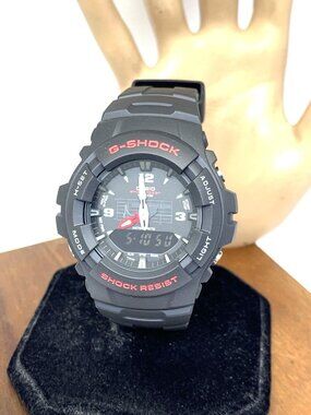 Casio Men's Watch G-Shock G100-1BV Black Red Analog Digital Quartz 45mm 5158